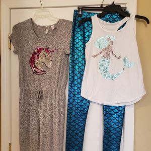 CUTE JUSTICE 14/16 Sequin Mermaid/Unicorn Lot